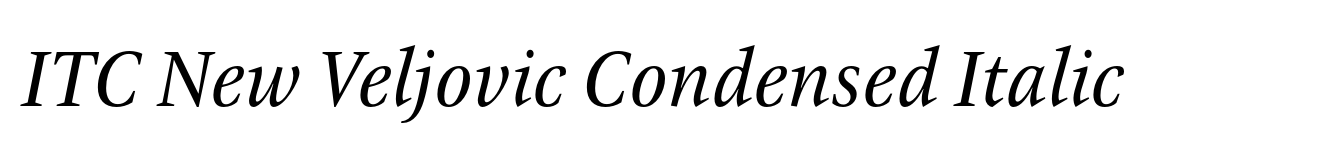 ITC New Veljovic Condensed Italic